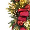 Puleo 28" Pre-Lit Battery-Operated Red Ribbon Banister Swag - 2 of 4