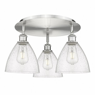 Bristol Glass - 3 Light Flush Mount In Industrial Style-10 Inches Tall and 19.25 Inches Wide