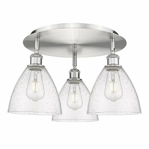 Bristol Glass - 3 Light Flush Mount In Industrial Style-10 Inches Tall and 19.25 Inches Wide - 1 of 1