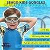 2 Pack Swim Goggles Anti-Fog Anti-UV Wide View Swimming Goggles for Kids 3-14 - 3 of 4