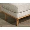 Kumasinova 31"L Plush Fabric Accent Ottoman with Solid Wood Legs,Sturdy Living Room Footrest Ottoman with High-Resilience Foam Filling,Tan - 2 of 4