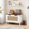 Storage Chest, Storage Bench with Safety Hinge, Flip Top Wood Blanket Storage Trunks Chest for Entryway, Living Room - 2 of 4