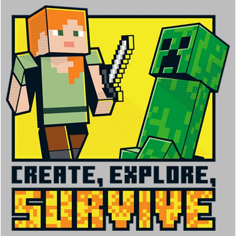 Girl's Minecraft Create Explore Survive T-Shirt, 2 of 6
