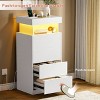 WOWLIVE 4 Drawer Dresser with Outlet & LED, Dresser with Push-To-Open Extension Drawer, Wood Storage Chest - 3 of 4
