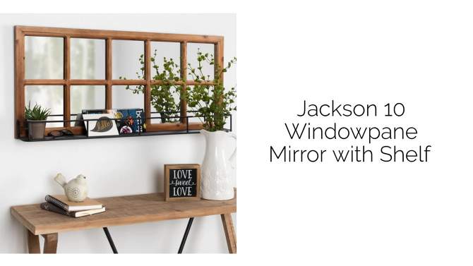 40&#34; x 18&#34; Jackson 10 Windowpane Wall Mirror with Shelf White - Kate and Laurel, 2 of 7, play video