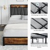 Whizmax Bed Frame with Storage, Linen Upholstered Headboard, 4 Drawers, Charging Station, No Box Spring Needed, Easy Assembly, Vintage Brown - 4 of 4