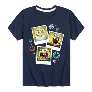 Boys' - SpongeBob SquarePants - Christmas Photo Collage Short Sleeve Graphic T-Shirt - 1 of 4