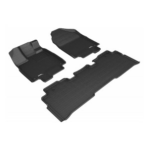 3DMAXpider Kagu Series Custom Multilayer Fir Rubber All-Weather Floor Mat Liner Set for 2018 to 2022 Honda Odyssey Models, Front and Back Row, Black - 1 of 4