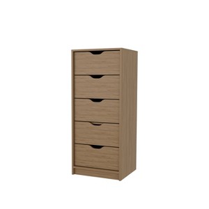Okak Slim 5-Drawer Dresser Space-Efficient Storage with 25kg Total Capacity, Easy-Glide Drawers for Clothes, Toys Organization - 1 of 4