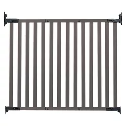 KidCo G2304 Angle Mount Safeway Top of Stairs Quick Release Baby Gate for Blocking Stairs or Hallways and Dividing Rooms, 42.5 x 31 Inch, Bamboo, Gray