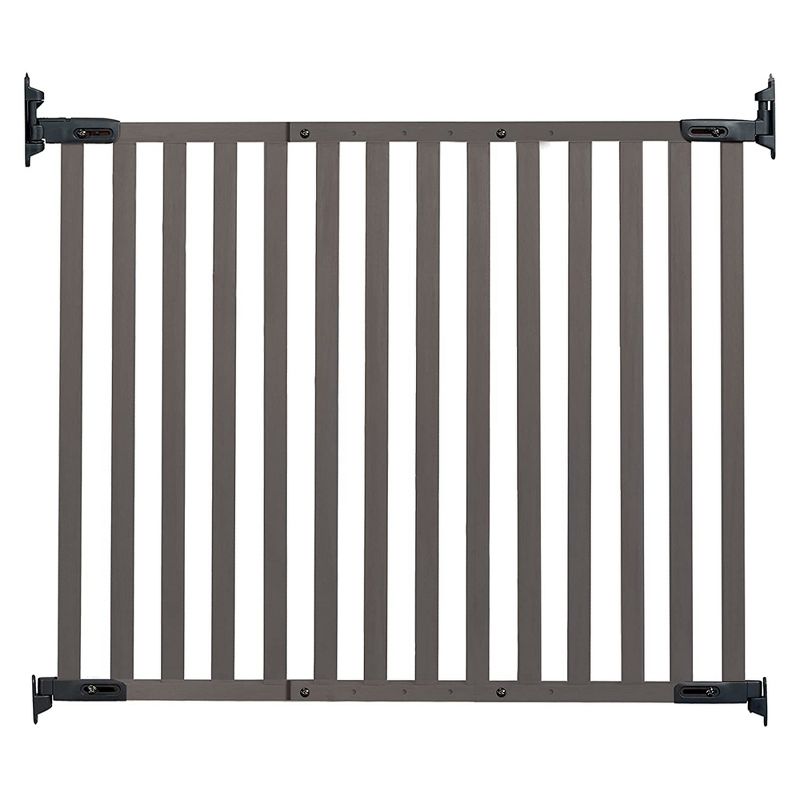 KidCo G2304 Angle Mount Safeway Top of Stairs Quick Release Baby Gate for Blocking Stairs or Hallways and Dividing Rooms, 42.5 x 31 Inch, Bamboo, Gray, 1 of 6