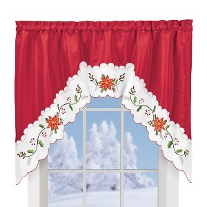 Collections Etc Poinsettia Curtains - 1 of 4