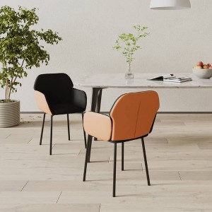 vidaXL Dining Chairs 2 pcs Black Fabric and Faux Leather - 1 of 4