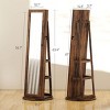 Floor-Standing Jewelry Cabinet With 360¡ã Swivel Mirror And LED Lighting For Organized Accessory Storage - 2 of 4