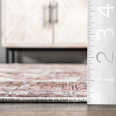 Evon Traditional Multicolor Medallion Machine Washable Area Rug