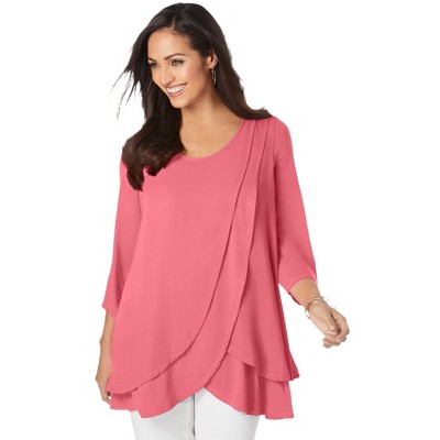 Jessica London Women's Plus Size Double Layer Tunic