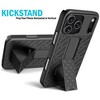 Nakedcellphone Combo for iPhone 17 Pro Max - Slim Case with Stand and Belt Clip Holster - Black Tread - 4 of 4