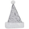 Northlight  Adult Sequined Christmas Santa Hat with Cuff  - One Size - Silver and White - 3 of 4