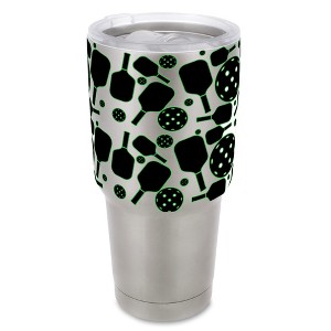 100 North 30 Ounce Stainless Steel On the Go Travel Tumbler With Push Top Lid, Pickleball Paddle Silver - 1 of 4