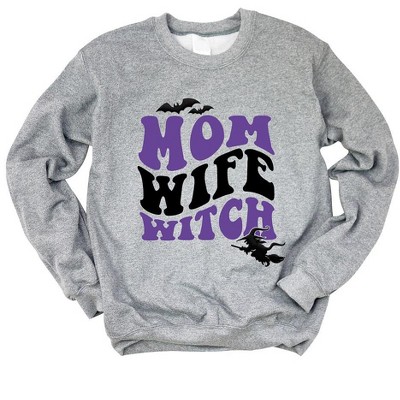 Simply Sage Market Women's Graphic Sweatshirt Mom Wife Witch Colorful Puff Print