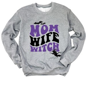 Simply Sage Market Women's Graphic Sweatshirt Mom Wife Witch Colorful Puff Print - 1 of 4