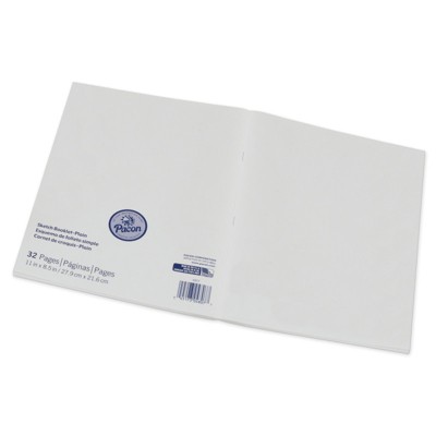 Prang Beginner Sketch Booklet, Plain, 11" x 8-1/2", 16 Sheets / 32 Pages (Pack of 12)