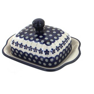 Blue Rose Polish Pottery 858 Zaklady Square Butter Dish - 1 of 1