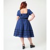 Unique Vintage Women's Plus Boatneck Swing Dress - 2 of 4