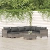 vidaXL 8 Piece Patio Lounge Set with Cushions Gray Poly Rattan - 2 of 4