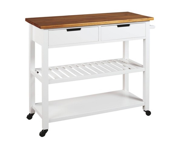 Withurst Kitchen Cart White/Light Brown - Signature Design by Ashley