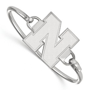 Black Bow Jewelry Sterling Silver Nebraska Cornhuskers NCAA Bangle Bracelet 7 Inch - 1 of 3