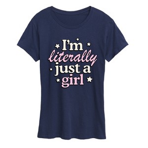 Women's - Instant Message - Im Literally Just A Girl Short Sleeve Graphic T-Shirt - 1 of 4