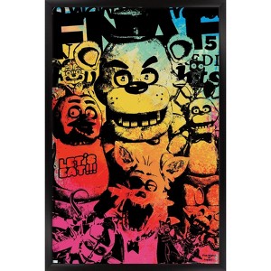 Trends International Five Nights at Freddy's - Rainbow Framed Wall Poster Prints Black Framed Version 14.725" x 22.375" - 1 of 4