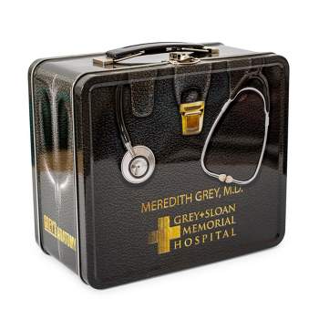 Toynk Grey's Anatomy Doctors Bag Metal Tin Lunch Box Tote | 8 x 7 x 4 Inches