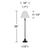 360 Lighting Dyna Traditional 58" Tall 2-Light Standing Floor Lamp Skinny Pole Pull Chain Black Finish Living Room Bedroom House Pleated White Shade - 4 of 4