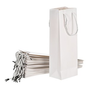 Unique Bargains Paper Reusable Sturdy Wine Tote Bag Gift Bags with Rope Handles 12 Pcs - 1 of 4