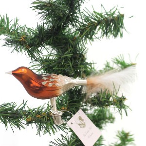 Golden Bell Collection 2.0 Inch Brown Bird W/ Feathers Ornament Tree Forest Tree Ornaments - 1 of 2