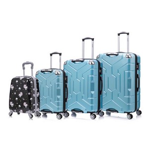 AENKYO 3-Piece PC Hardshell Lightweight Travel Luggage Set with Aluminum Frame, Expandable Suitcases with Spinner Wheels, TSA Lock - 1 of 4