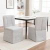 GDFStudio Desai Modern Linen Upholstered Armless Dining Chairs (Set of 2) - 2 of 4
