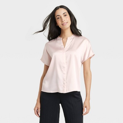 Women's Short Sleeve V-Neck Blouse - A New Day™