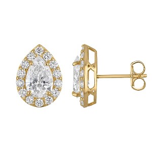 Naturalux 14K Yellow Gold 2.75 cttw Lab Grown Diamond Halo Stud Earrings - 1 of 4