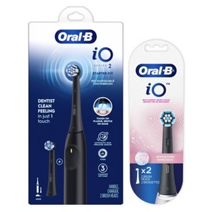 Oral-B iO 2 Count Oral Care Accessories + 2 Count Brush Heads and Electric Toothbrush Charger Base - 1 of 4