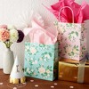 Sparkle and Bash 12-Pack Floral Small Kraft Gift Bags with Handles & 20 Tissue Paper (4 Colors, 8 x 9 x 4 in) - image 3 of 4