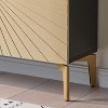 Kings Brand Furniture 2-Door Storage Cabinet, Accent Sideboard Buffet, Coffee Bar Console Table, Gold/Black - 3 of 4