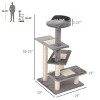 40'' Cat Tree Tower with Scratching Posts and Perches Resting Top for Indoor Cats Plush Climbing Activity Center - LAOTIES - 2 of 4