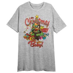 Looney Tunes Daffy Duck It's Christmas Baby Crew Neck Short Sleeve - 1 of 2