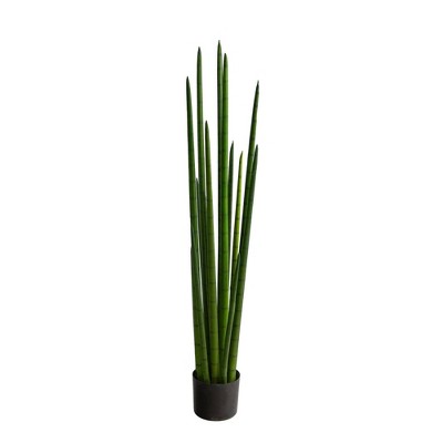 Pure Garden 29.5-inch Potted Sansevieria Snake Artificial Plant