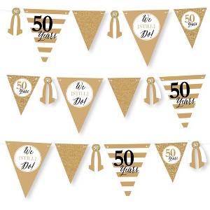 Big Dot of Happiness We Still Do - 50th Wedding Anniversary - DIY Anniversary Party Pennant Garland Decoration - Triangle Banner - 30 Pieces - 1 of 4