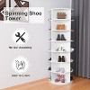 7 Tier Rotating Shoe Rack, 360° Spinning Shoe Organizer Tower with 28 Shoe Capacity, Space-Saving Closet Storage Solution, White - 4 of 4