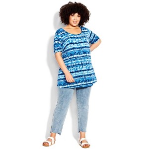 Avenue Women's Plus Size Liv Pleat Front Tunic - 1 of 4